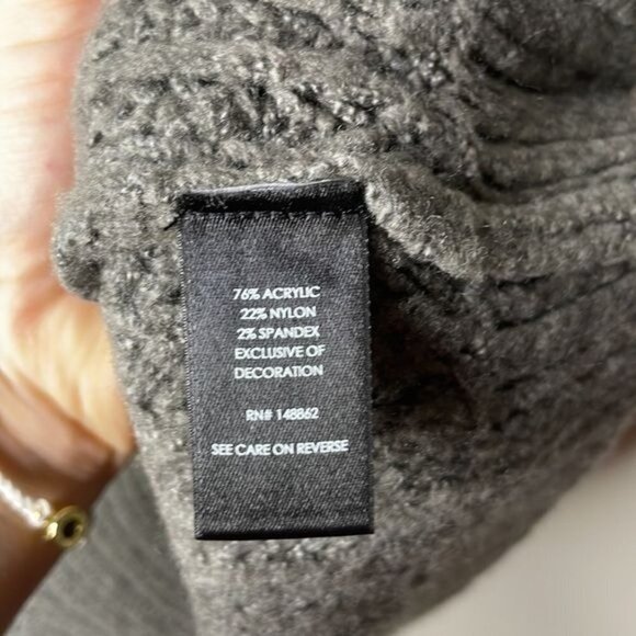 NWT Torrid Size 1X Gray Lightning Bolt Slouchy Tunic Chunky Knit Sweater $76 - Picture 9 of 12